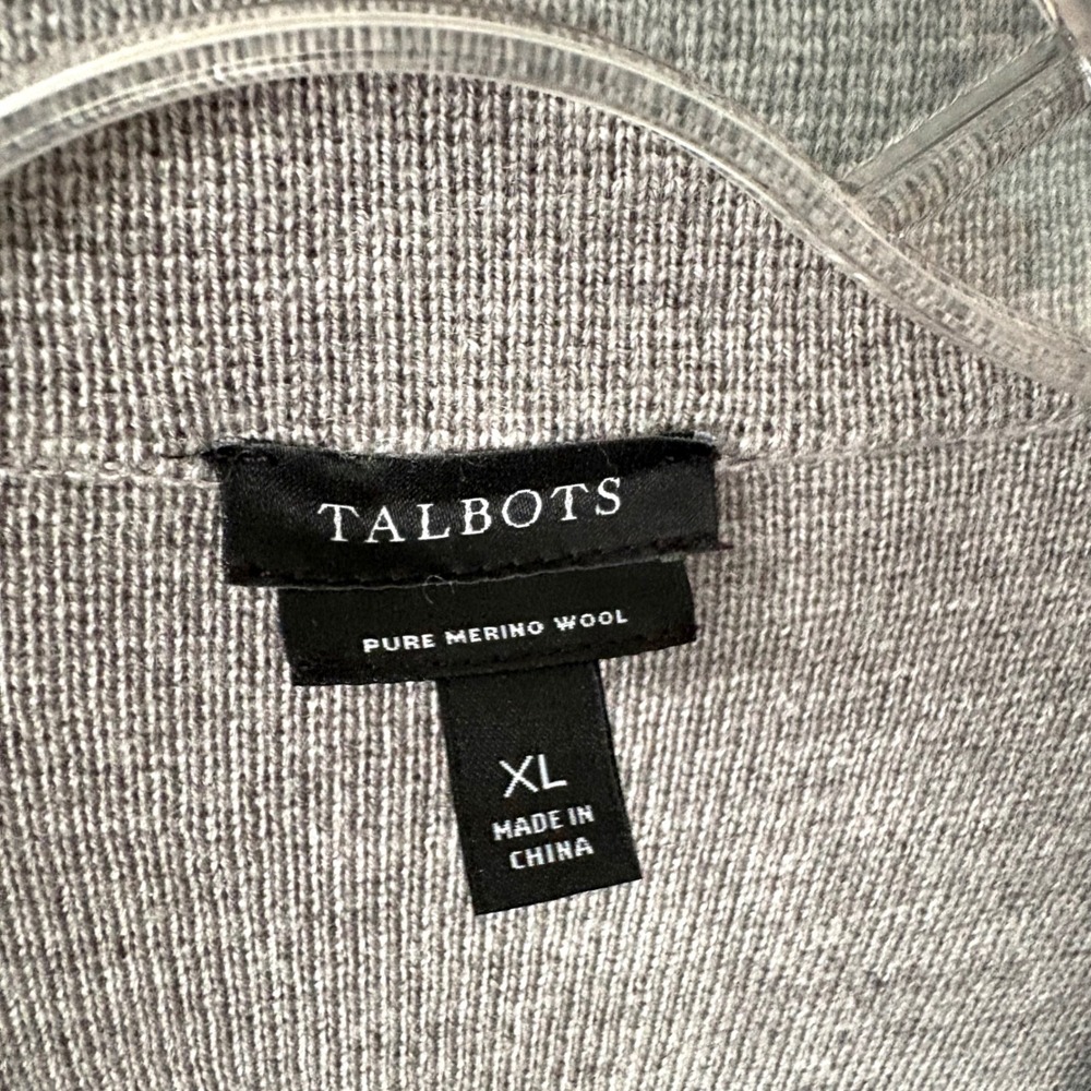 Talbots Women's Grey 100% Merino Wool Unstructured Blazer in Size XL - Picture 10 of 11